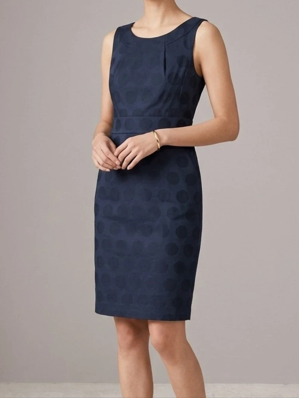 Kate Spade New York Black Polka Dot Jacquard Sheath Dress with Pockets - Size 8